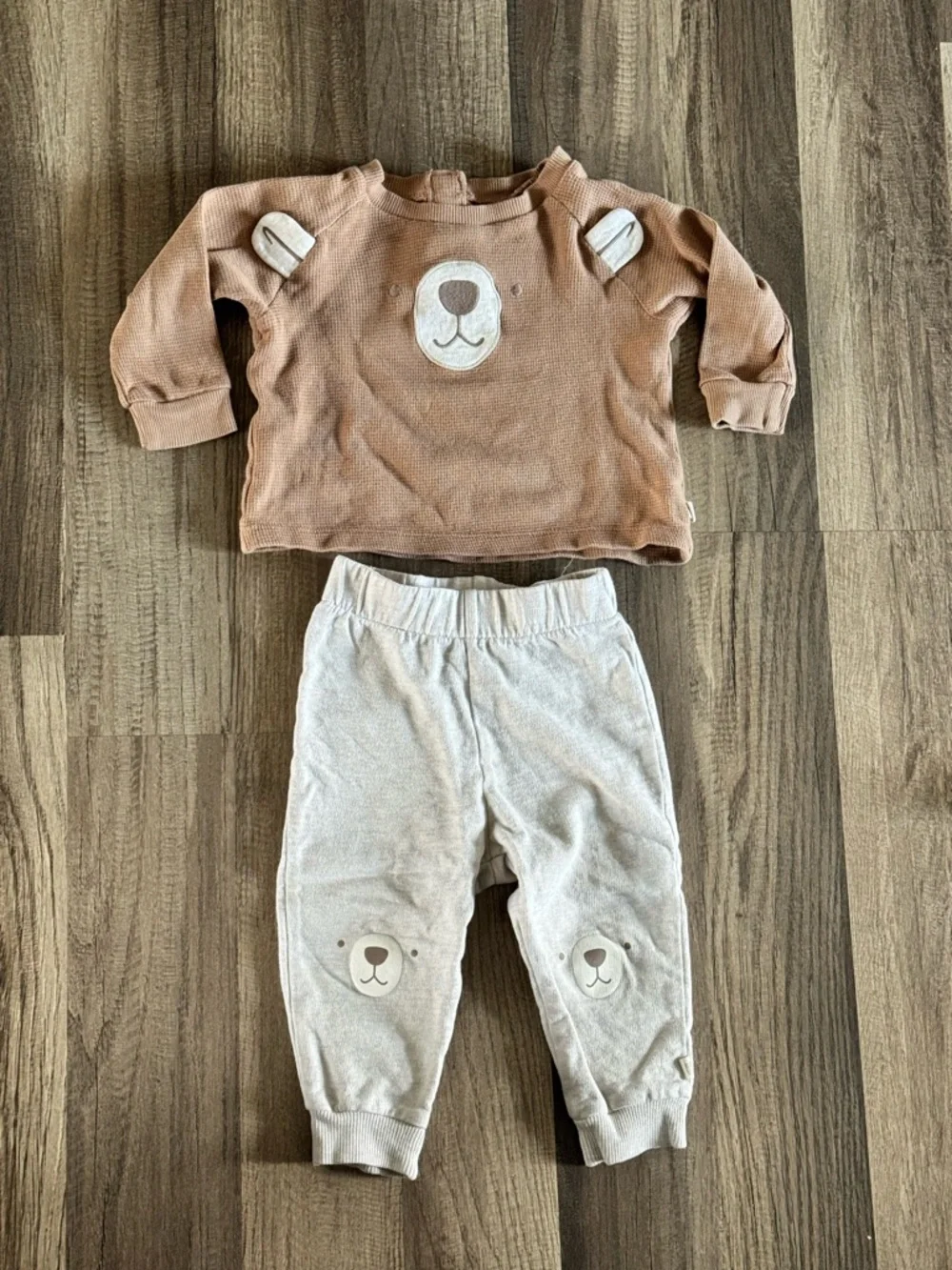 Huggies Baby Brown Bear Applique Baby Two-Piece Set